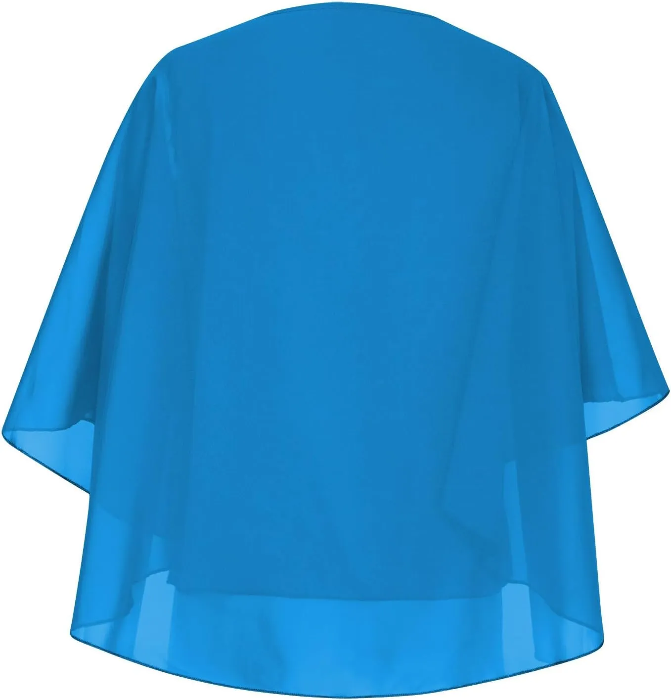 HGps8w Cape Shawls Top for Women Summer Lightweight Flowy Shirts Double-Layered Dressy Chiffon Poncho Blouse