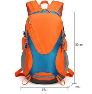 Hiking Backpack Outdoor Lightweight Daypack Large Capacity Travel Bag for Trekking Cycling and Casual with Breathable Straps (Orange)