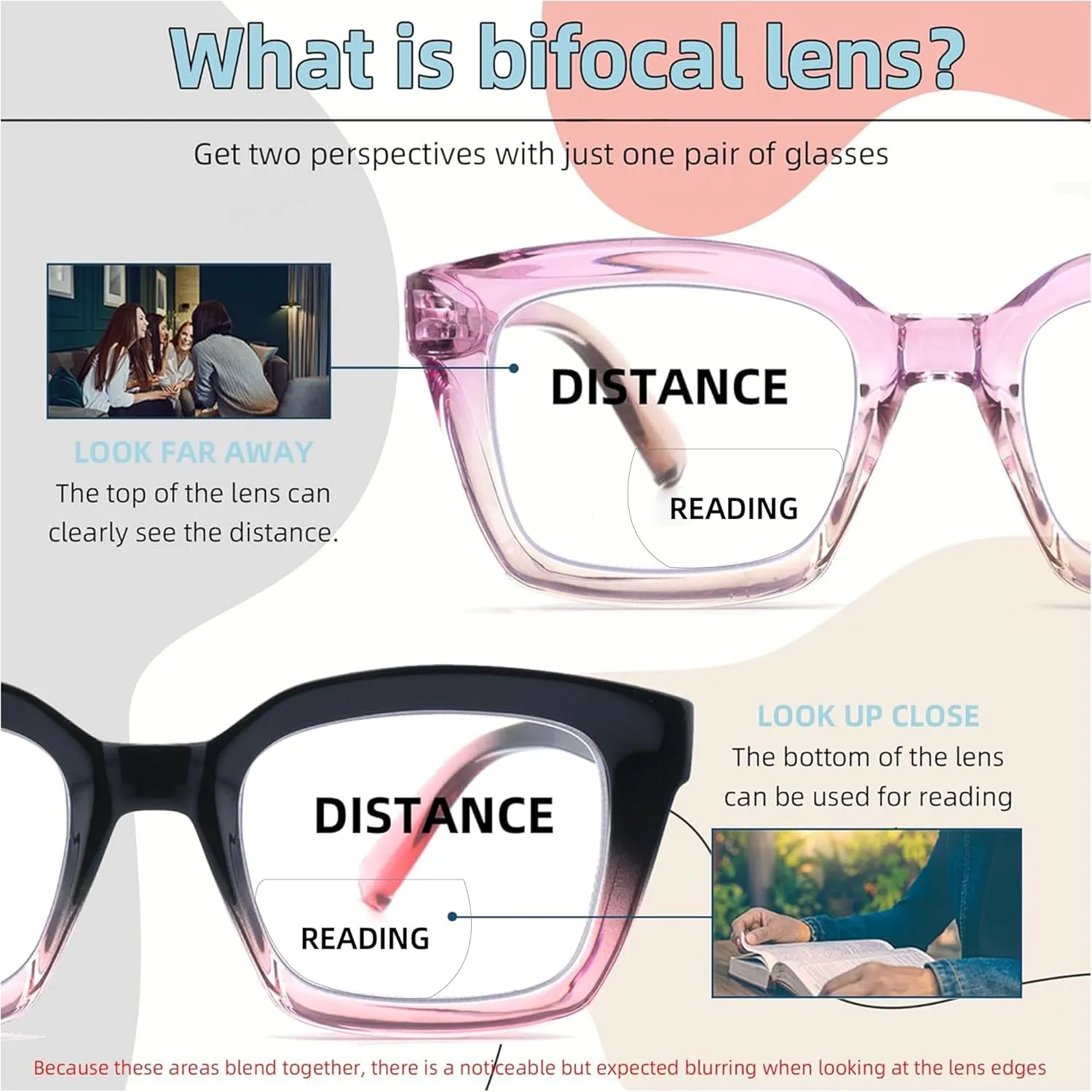 HIYANJN Bifocal Reading Glasses For Women Men Blue Light Computer Readers Clear Top Transition Ladies Eyewear 1.0
