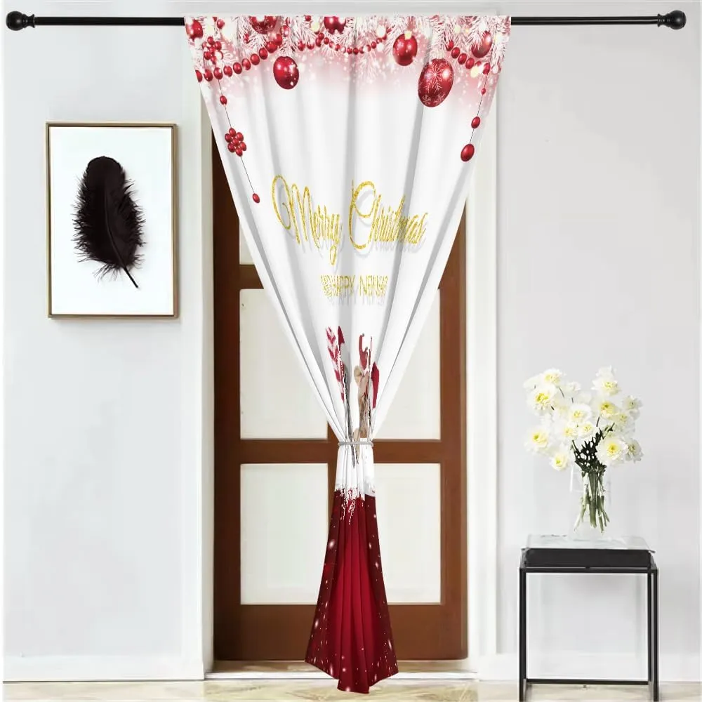 HMS Happy Memories Rod Pocket Door Curtains Thermal Insulated Room Darkening Curtains Blackout Floral Style Drapes Window Curtain 1 Panel for Living Room Bedroom Kitchen