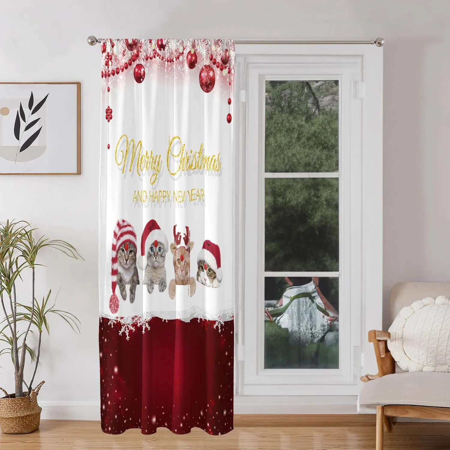 HMS Happy Memories Rod Pocket Door Curtains Thermal Insulated Room Darkening Curtains Blackout Floral Style Drapes Window Curtain 1 Panel for Living Room Bedroom Kitchen