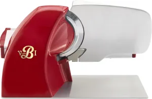 Home Line Plus 200 Food Slicer | 8-inch Chromed Steel Blade | Adjustable Thickness | Premium Electric Slicer for Prosciutto, Cold Cuts, Cheese, Bread, Veggies and more (Red)