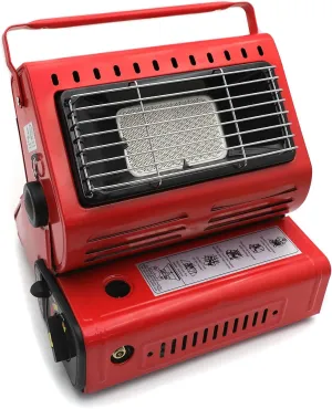 HTTMT- Portable 2 in 1 Red Butane LP Gas Ceramic Heater Burner Warmer For Camping Emergency Heating Cooking Stove [P/N: ET-COOK009-RED]
