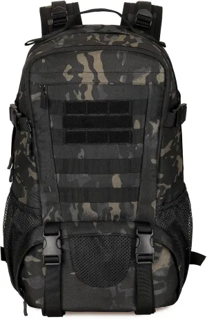 HUNTVP Military Tactical Backpack MOLLE Backpack Rucksack Gear Assault Pack Daypack for Hunting Camping Hiking Backpack 30L (Black Camo)