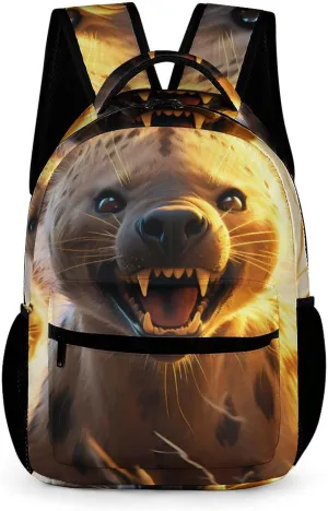 Hyenas Waiting for Predation Backpack Travel Daypack Print Back Pack Lightweight Laptop Shoulder Bag