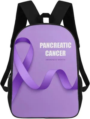 I Wear Purple For Pancreatic Cancer Awareness Backpack for Worker Business Hiking Travel Bag Shoulders Bag