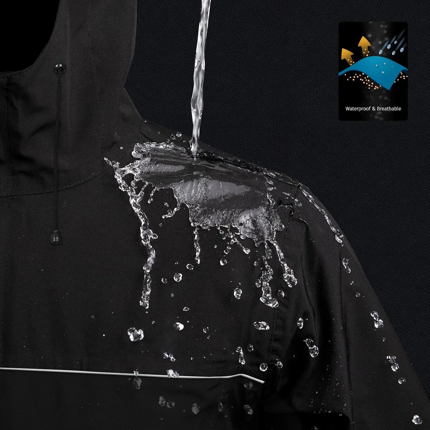 iCreek Motorcycle Rain Suit for Men and Women Waterproof Anti-storm Raincoat High Visibility Rain Gear
