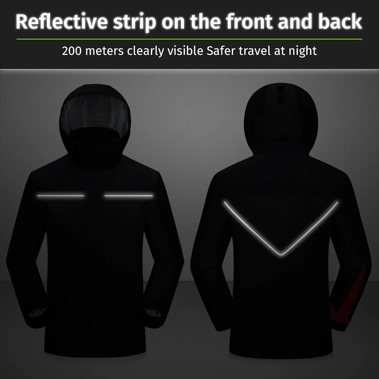 iCreek Motorcycle Rain Suit for Men and Women Waterproof Anti-storm Raincoat High Visibility Rain Gear
