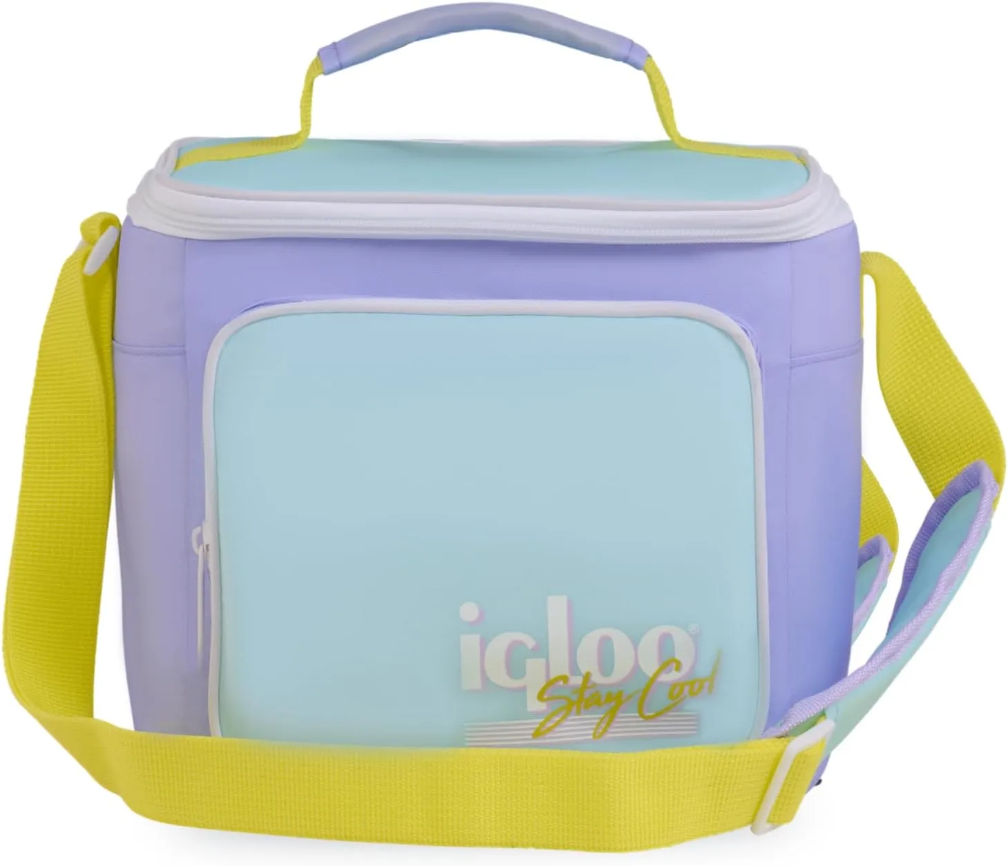 Igloo Retro 90s Lunch Coolers, Insulated Lunch Bag, Square Lunch Box Cooler with Front Pocket & Adjustable Strap