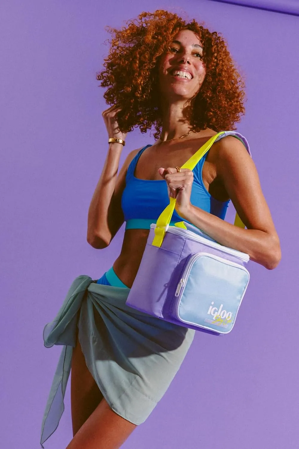 Igloo Retro 90s Lunch Coolers, Insulated Lunch Bag, Square Lunch Box Cooler with Front Pocket & Adjustable Strap