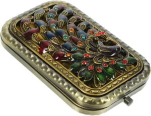 IMIKEYA Vintage Pocket Mirror - Foldable Square Compact Purse Mirror for Women - Portable Makeup Mirror
