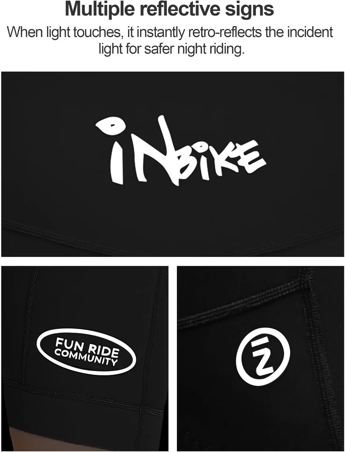 INBIKE Women's Bike Shorts with Pockets 4D High Density Sponge Padded Cycling Shorts Women Reflective Breathable