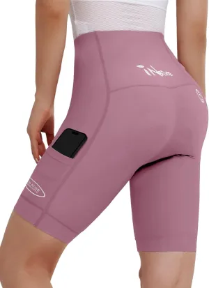 INBIKE Women's Bike Shorts with Pockets 4D High Density Sponge Padded Cycling Shorts Women Reflective Breathable