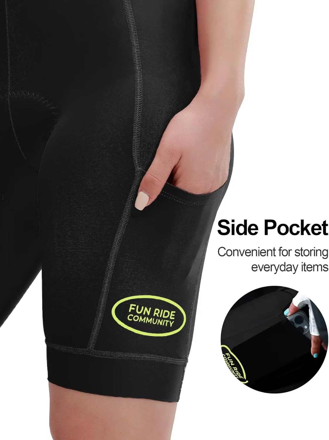 INBIKE Women's Bike Shorts with Pockets 4D High Density Sponge Padded Cycling Shorts Women Reflective Breathable