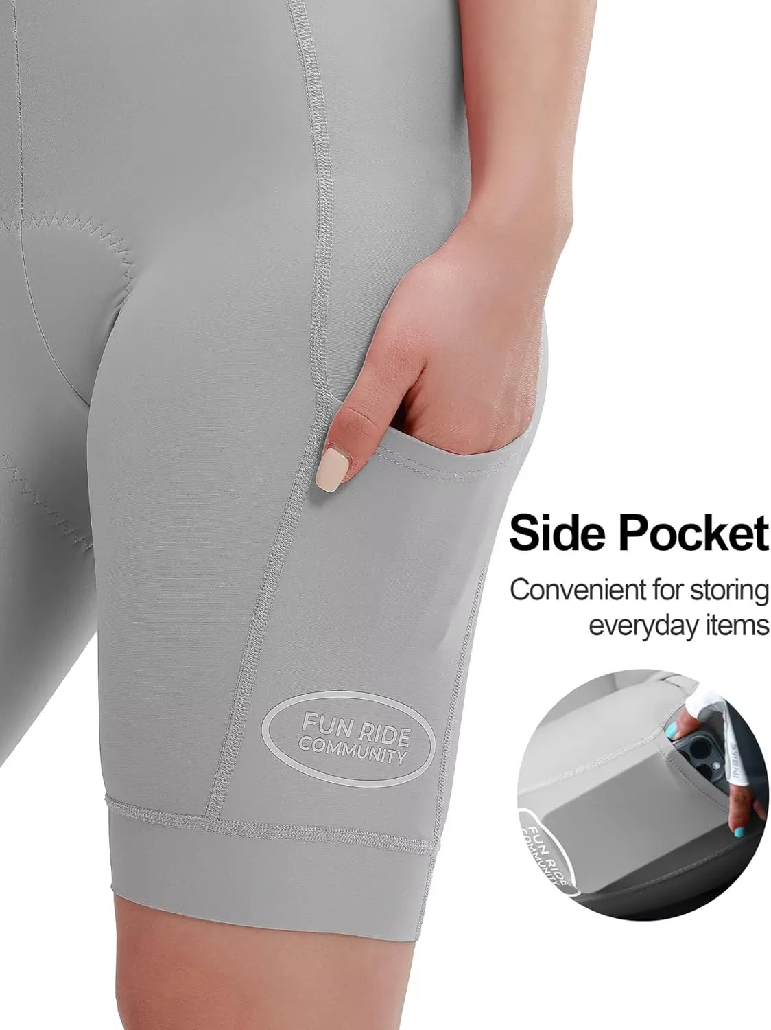 INBIKE Women's Bike Shorts with Pockets 4D High Density Sponge Padded Cycling Shorts Women Reflective Breathable