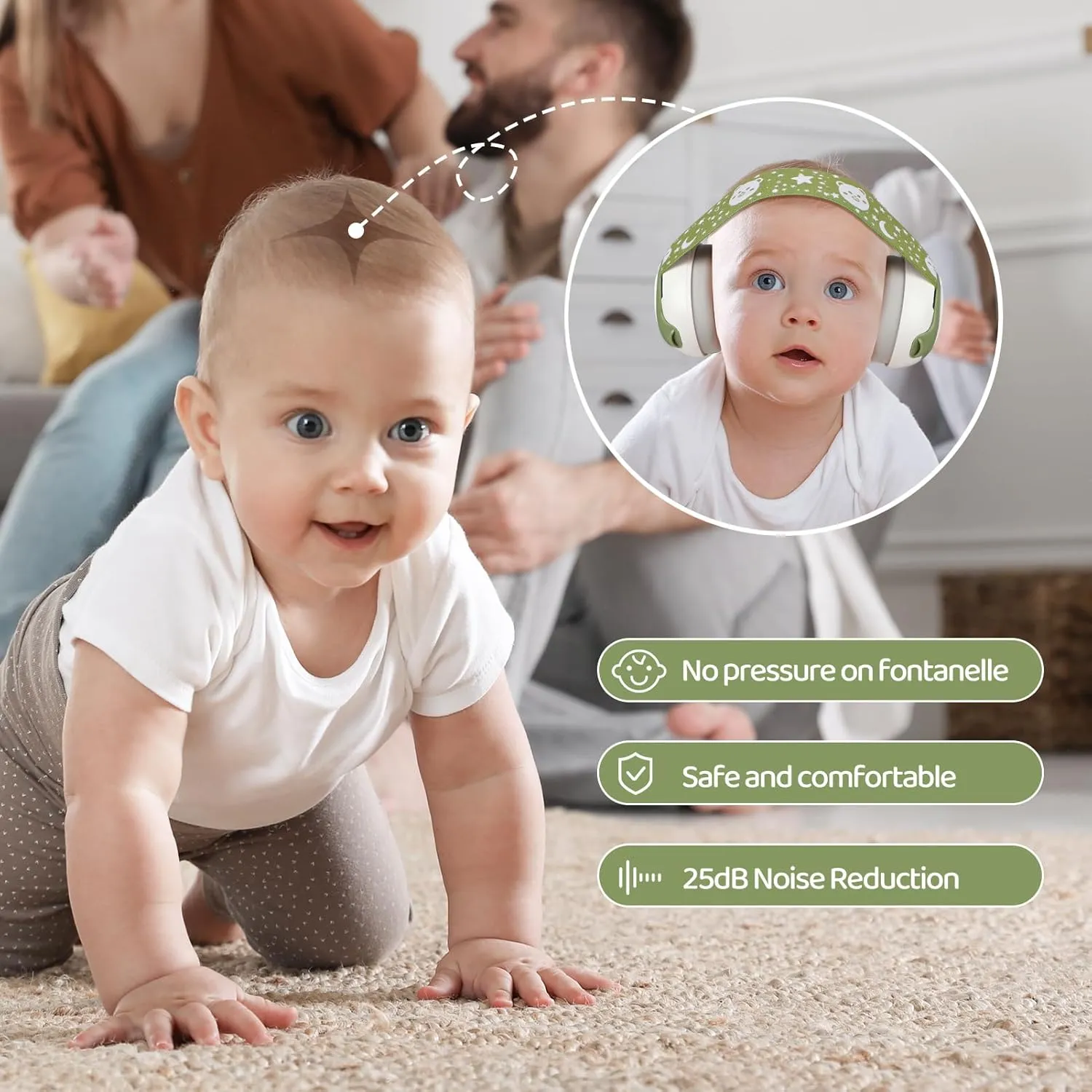 Infant Earmuffs,Baby Headphones Noise Cancelling Infant Ear Protection with Carrying Bag,25dB Baby Travel Essentials for Sleep/Plane/Noisy Event