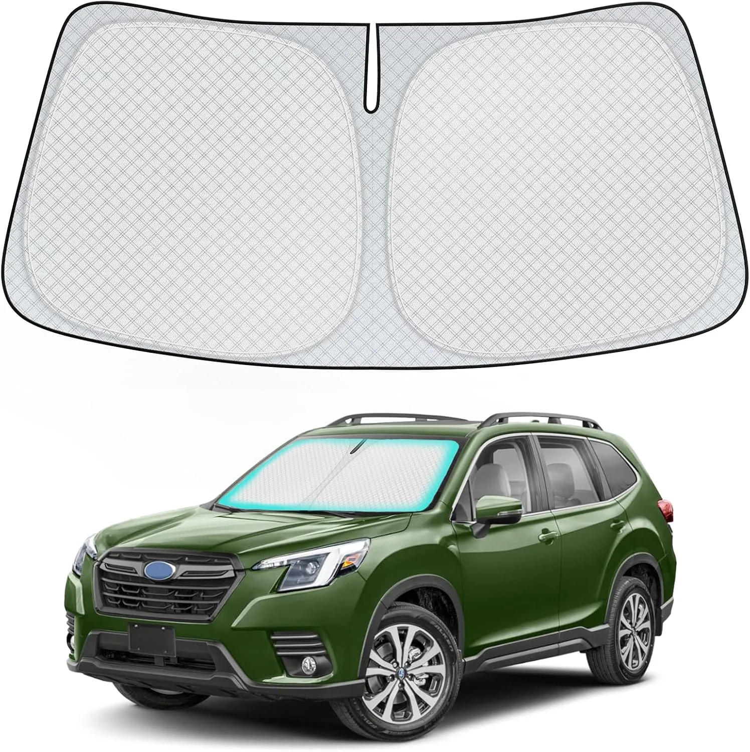 INSAUTO Windshield Sun Shade for 2019-2024 2025 Subaru Forester Accessories, [Upgraded 7-Layer Protection], Foldable Front Windshield Sunshade, Block Out UV Rays & Heat, Keep Car Cool