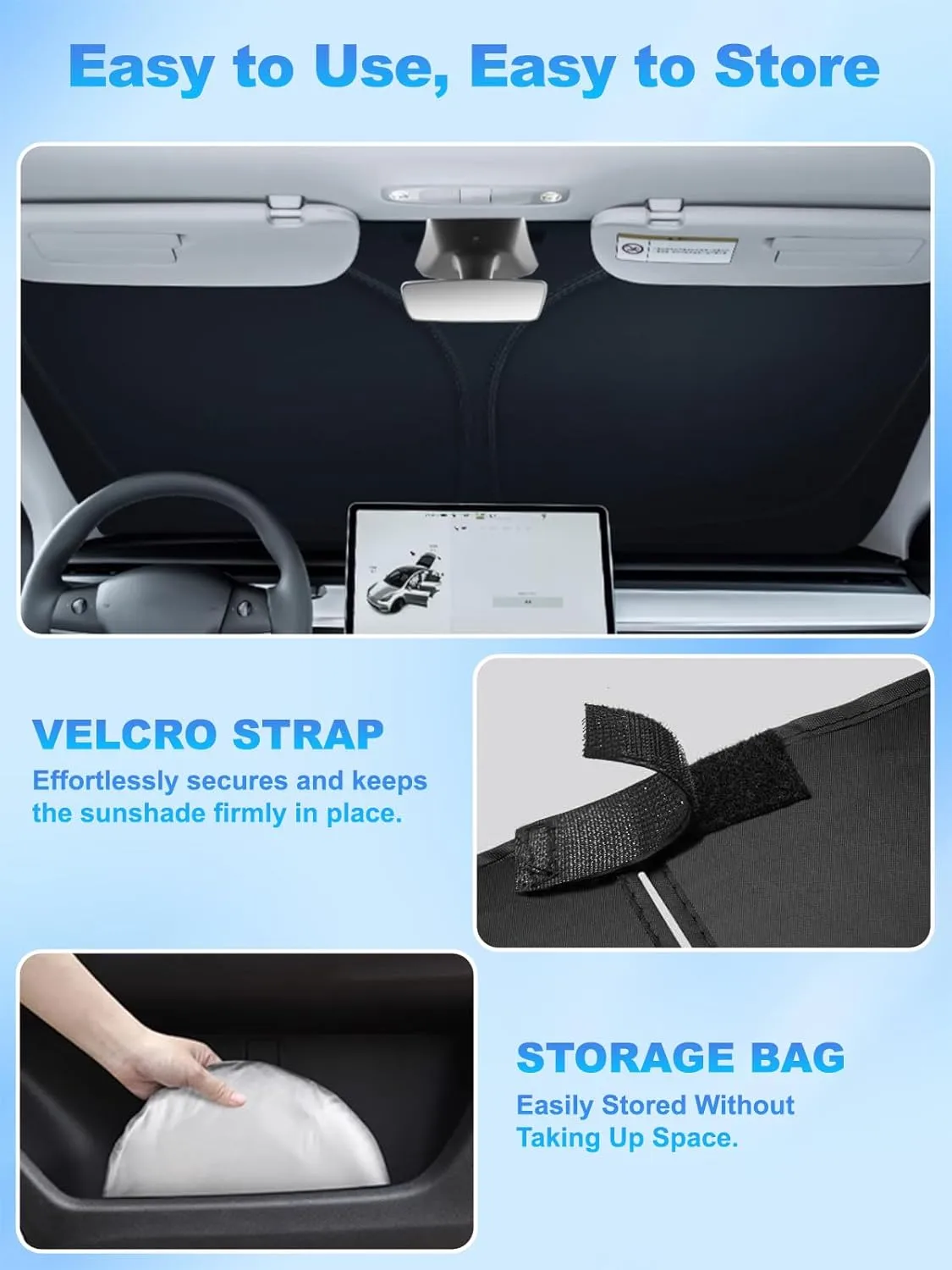 INSAUTO Windshield Sun Shade for 2019-2024 2025 Subaru Forester Accessories, [Upgraded 7-Layer Protection], Foldable Front Windshield Sunshade, Block Out UV Rays & Heat, Keep Car Cool