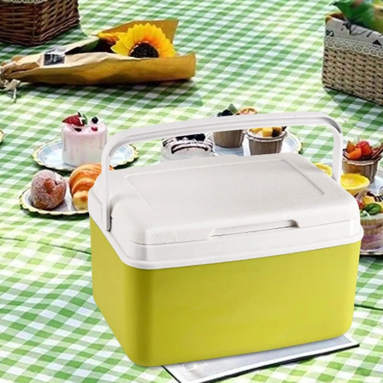 Insulated Cooler Box Car Refrigerator Cold Storage Portable Ice Chest Small Ice Retention Cooler for Barbecue Beach Fishing