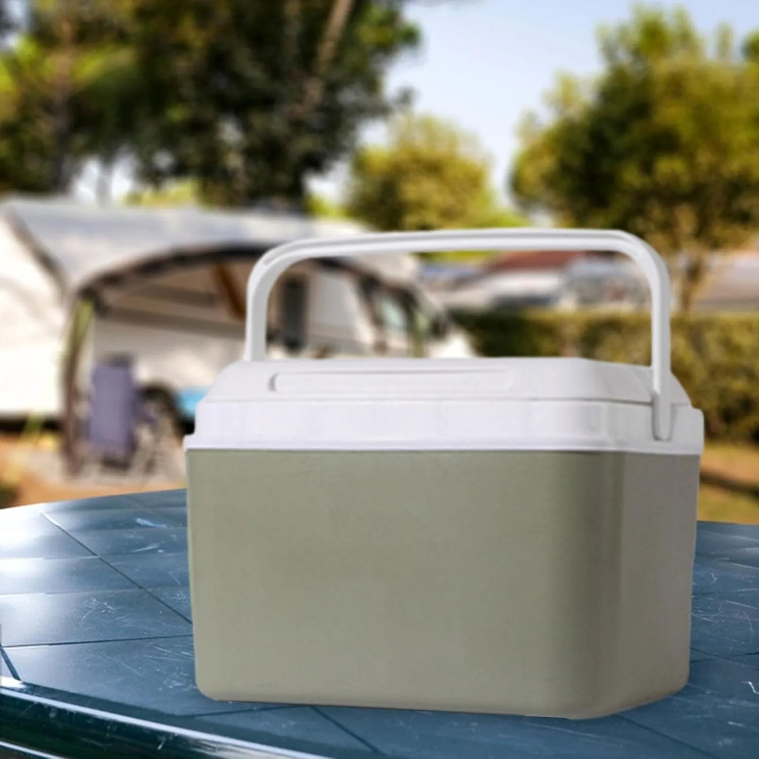 Insulated Cooler Box Cold/Heat Preservation Cooler Portable Car Refrigerator Ice Chest for Camping Party Fishing Picnic Beach