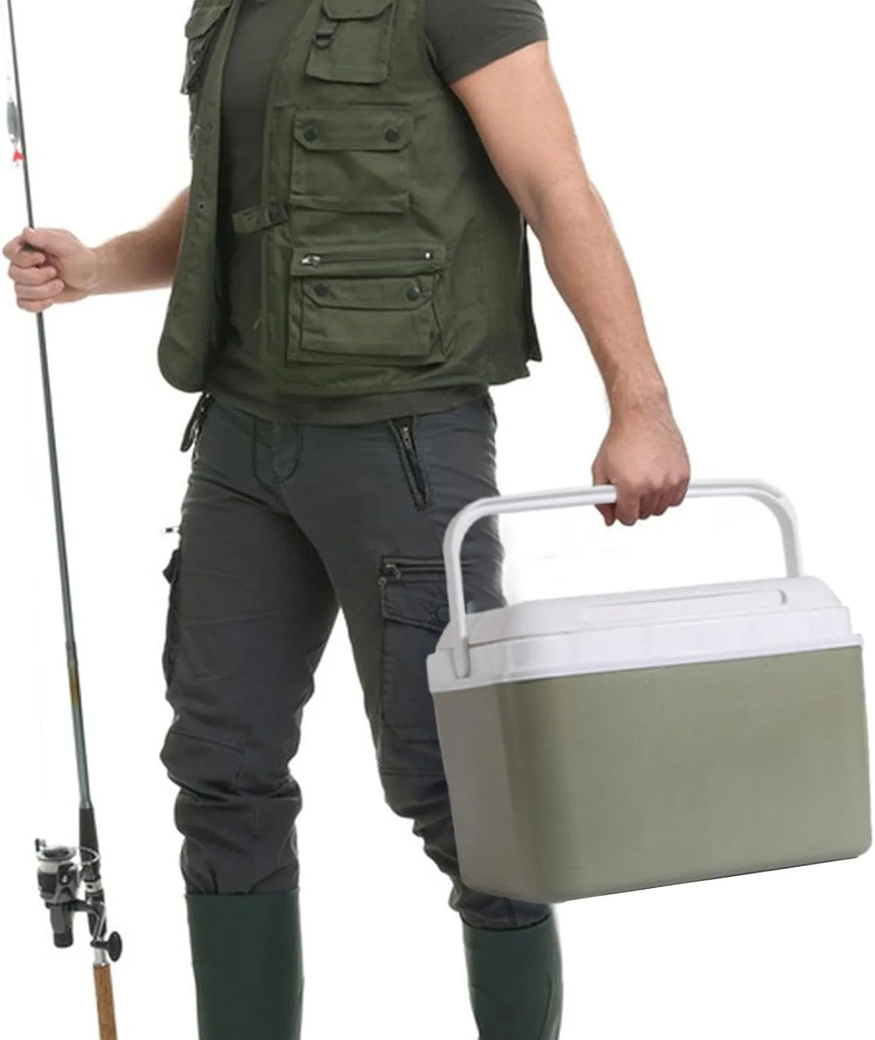 Insulated Cooler Box Cold/Heat Preservation Cooler Portable Car Refrigerator Ice Chest for Camping Party Fishing Picnic Beach