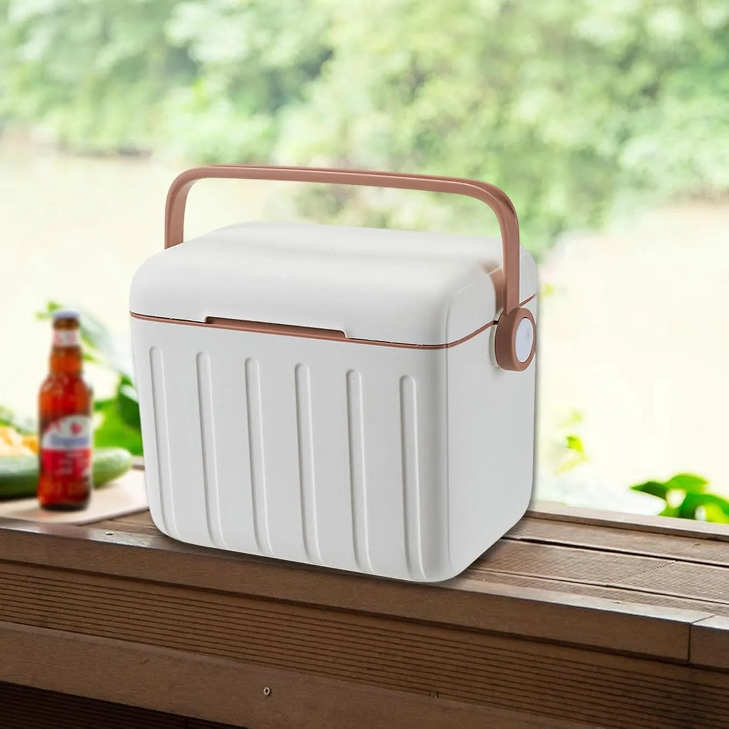 Insulated Cooler Box Ice Box with Handle Personal Ice Retention Cooler Container for Travel Fishing Barbecue Commercial Party