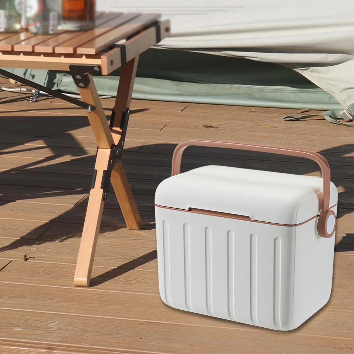 Insulated Cooler Box Ice Box with Handle Personal Ice Retention Cooler Container for Travel Fishing Barbecue Commercial Party