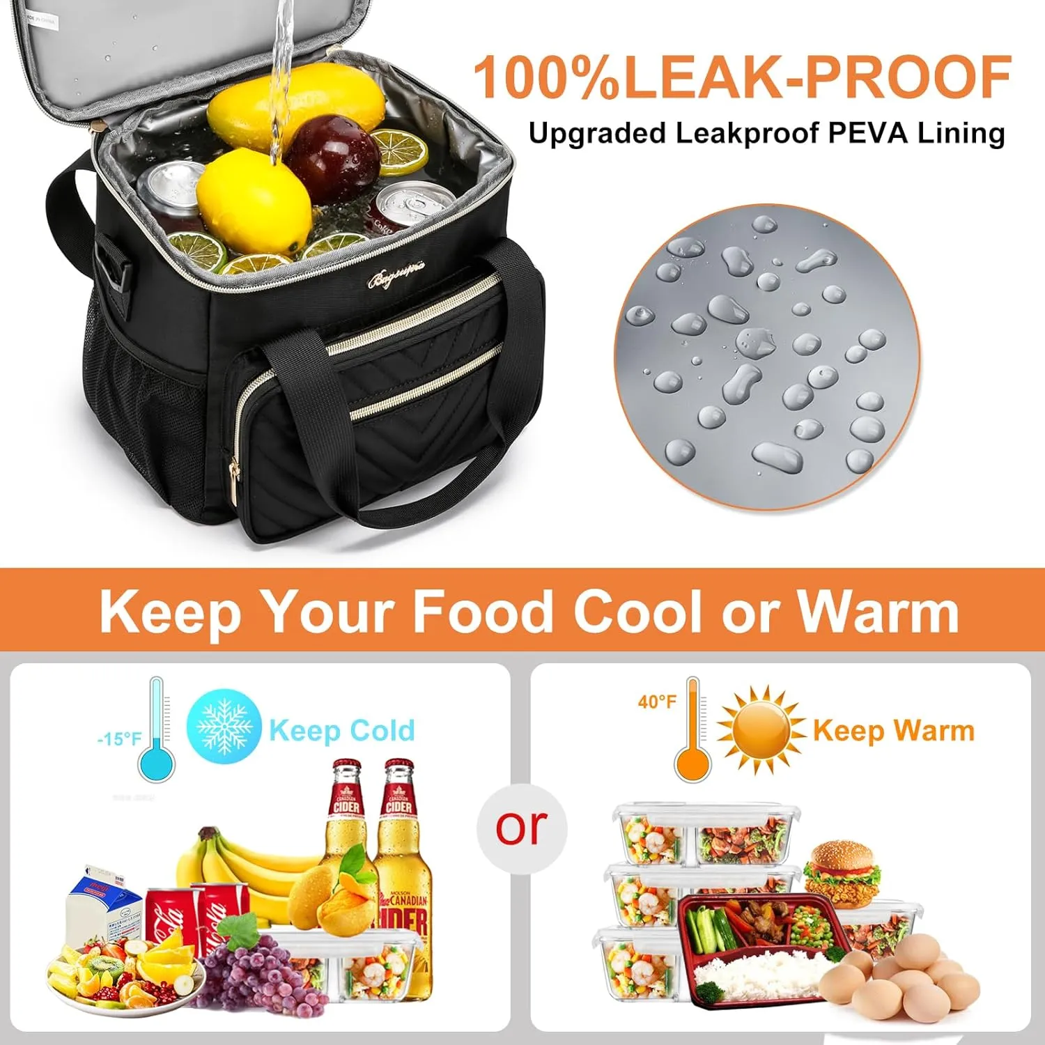Insulated Lunch Bag Women,Girls Large Lunch Box Leakproof Lunch Tote Reusable Cooler Bag for Adult Work Picnic Hiking Beach