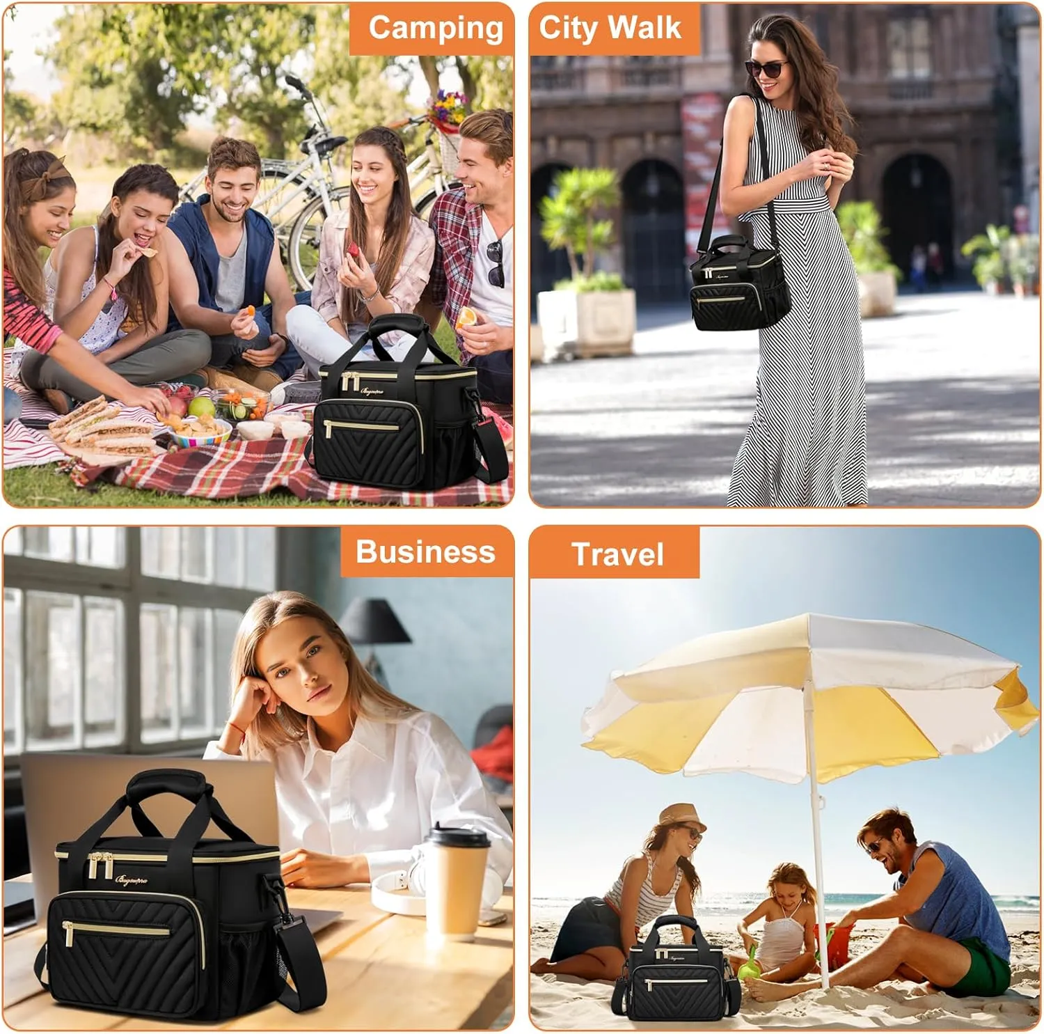 Insulated Lunch Bag Women,Girls Large Lunch Box Leakproof Lunch Tote Reusable Cooler Bag for Adult Work Picnic Hiking Beach