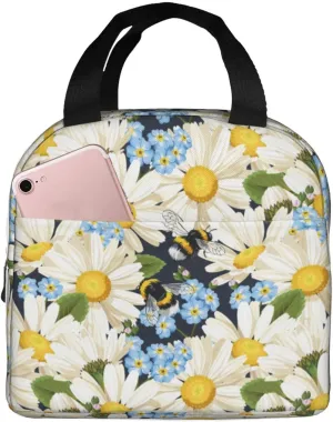 Insulated Lunch Bags for Men Women Work - Bees Collecting Nectar Small Adult Lunch Box for Men Women, Water Proof Soft Cooler Bag Insulated for Travel, Lunch Tote Bag for Women Men