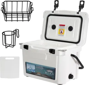 Insulated Portable Cooler with Heavy Duty Handles, Leak-Proof Outdoor Hard Cooler for Beach, Fishing, Camping, Tailgating, Sports