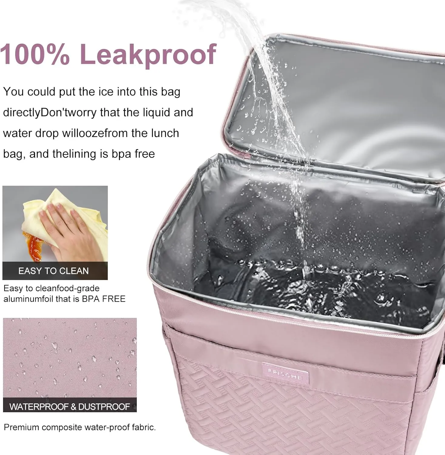 Insulated Waterproof Cooler Bag for Women Men，30 Cans Collapsible Lunch Bag with Shoulder Strap,Leakproof Soft Cooler for Beach, Camping & Travel