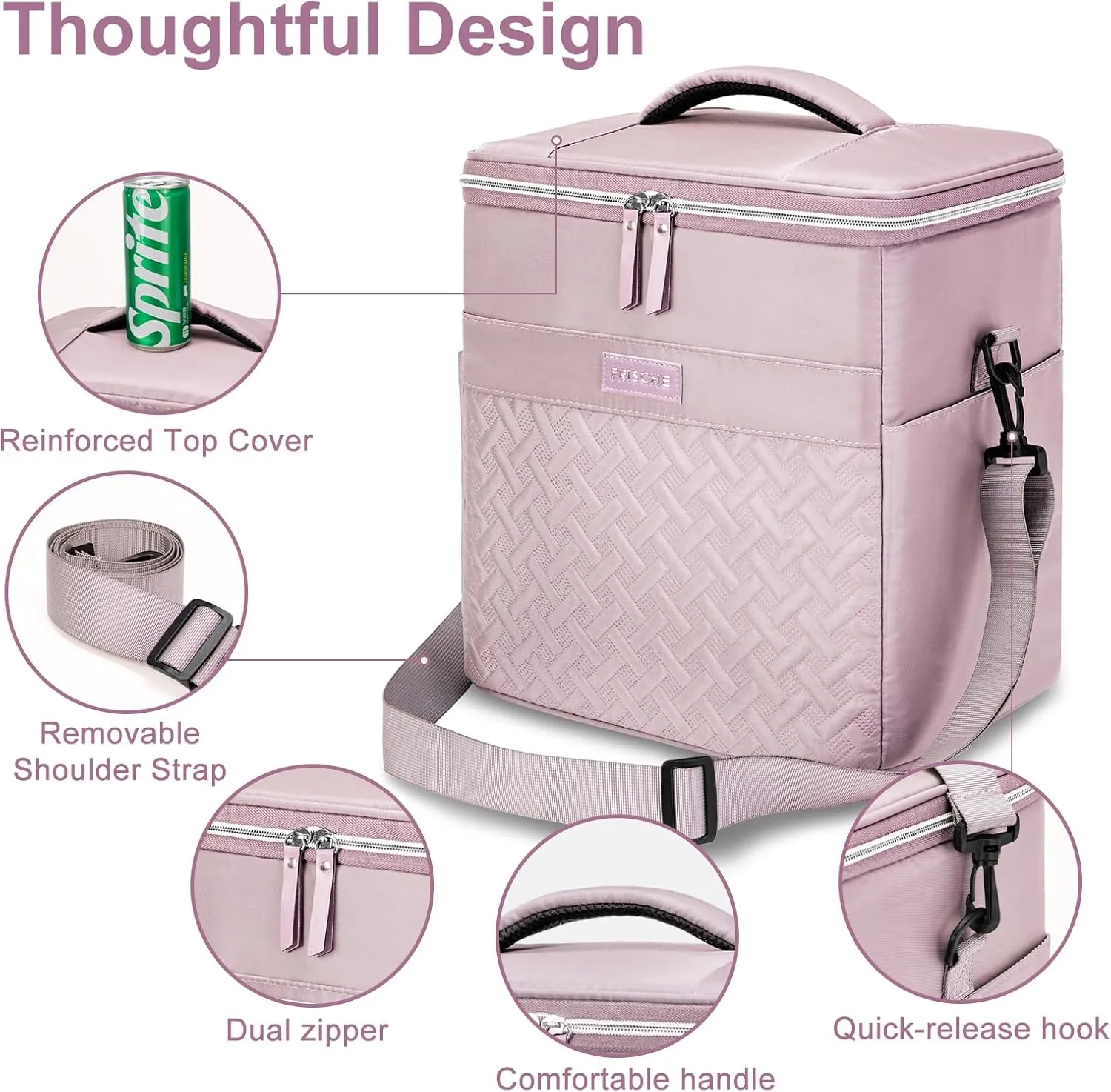 Insulated Waterproof Cooler Bag for Women Men，30 Cans Collapsible Lunch Bag with Shoulder Strap,Leakproof Soft Cooler for Beach, Camping & Travel