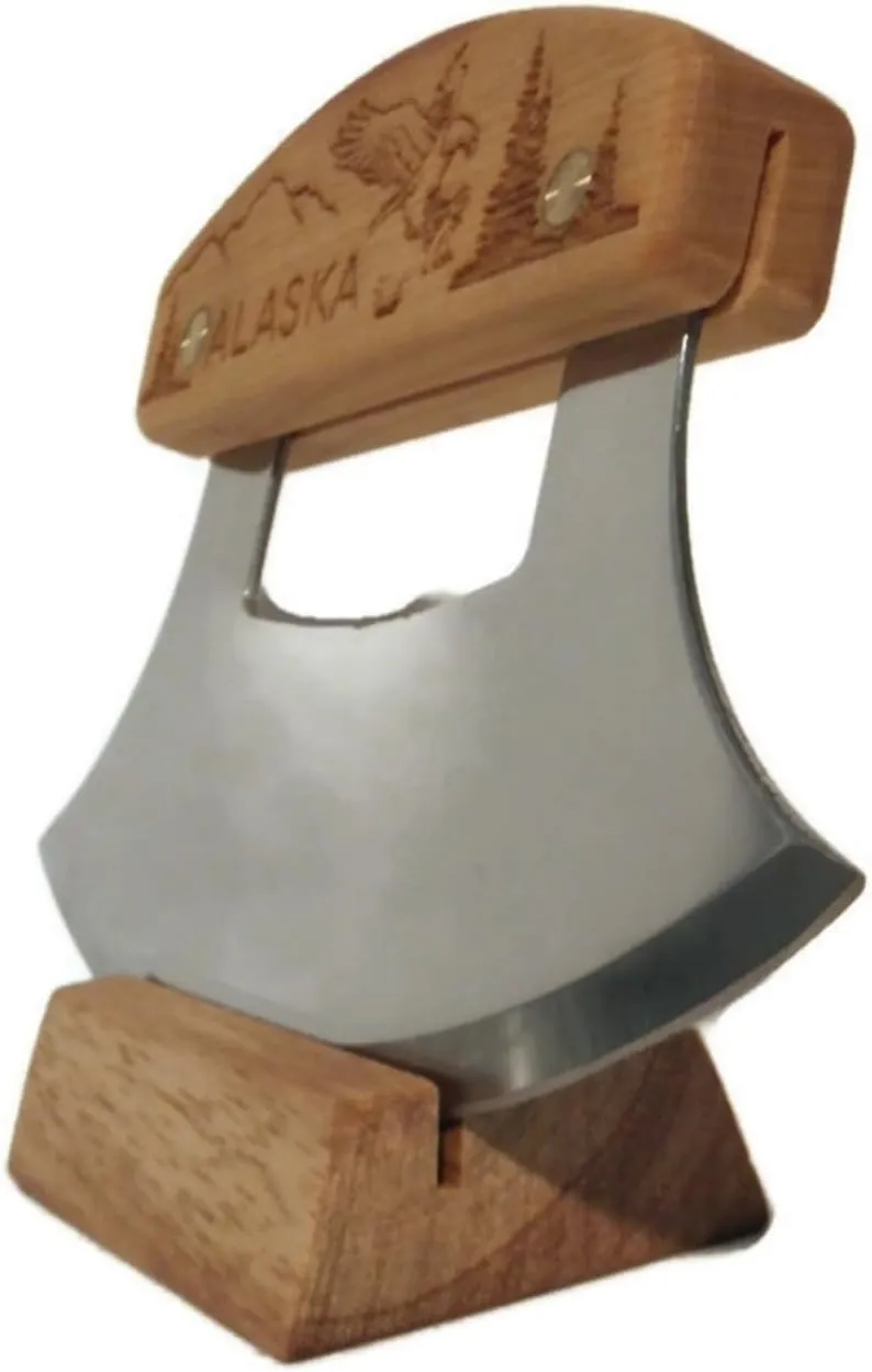 Inupiat Birch Alaska Cutlery Ulu Knife Eagle Flight Mountains