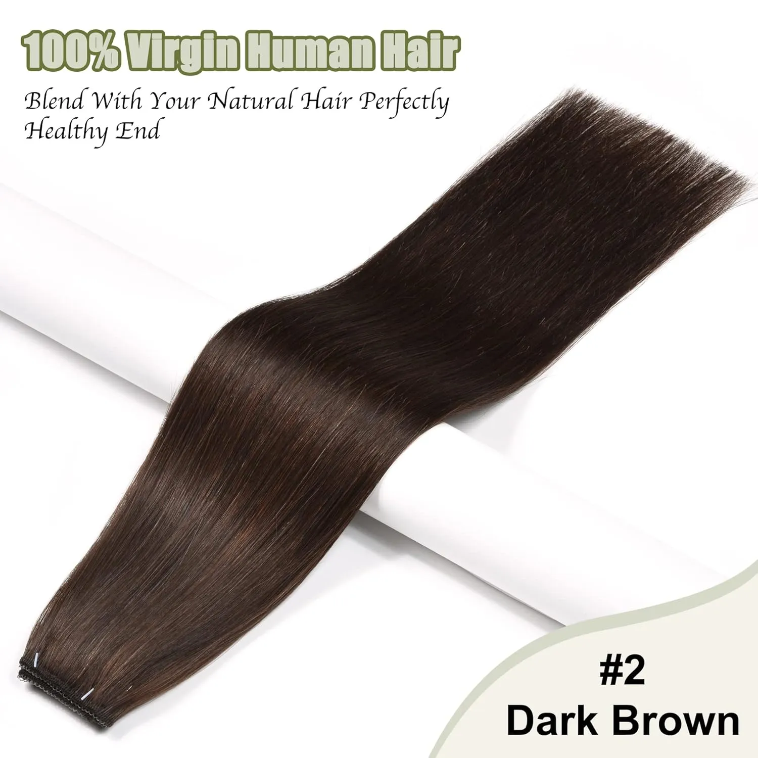 Invisible Wire Hair Extensions with Transparent Headband 16inch Adjustable Size Wire Hair Extensions Dark Brown with 4 Removeable Secure Clips 80g Secret Hairpiece For Black Women (16 Inch-80g,#2)