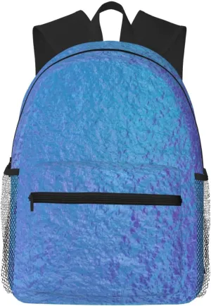Iridescent Glitter Drips Blue Purple Holographic 1 Lightweight Packable Backpack Travel Casual Daypack Foldable Laptop Bag Backpack For Men Women