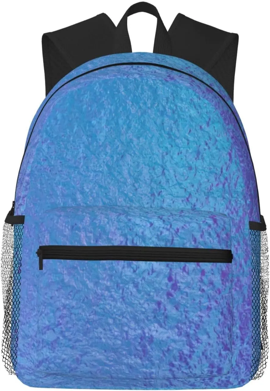 Iridescent Glitter Drips Blue Purple Holographic 1 Lightweight Packable Backpack Travel Casual Daypack Foldable Laptop Bag Backpack For Men Women