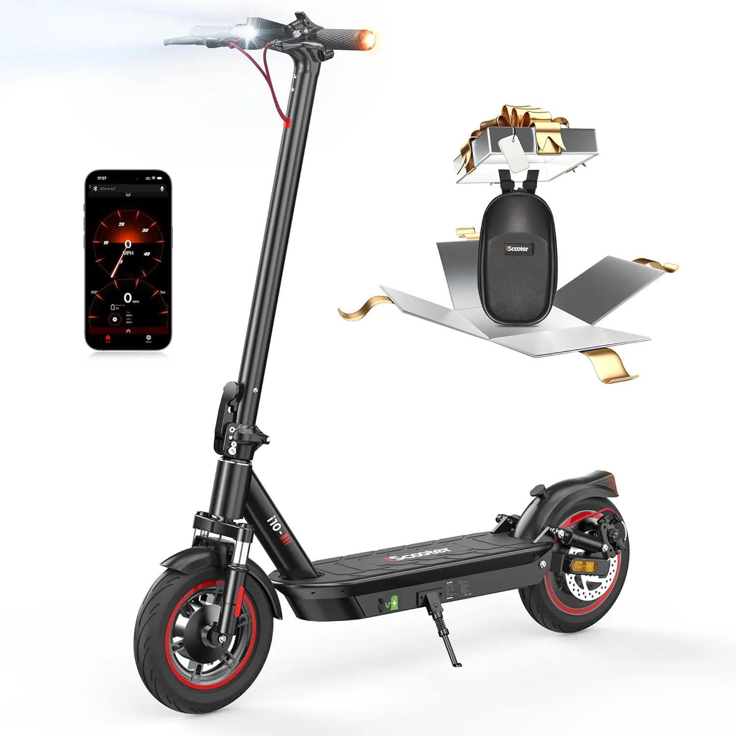 iScooter Electric Scooter for Adults, 50/28 Miles Long Range, 28/25 Mph Speed, 750W/650W Powerful Motor, Foldable Dual Suspension Commuting E Scooter with APP & Turn Signals & Storage Bag