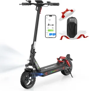 isinwheel GT1/GT2 Electric Scooter Adults, 28 MPH Top Speed, 28/37Miles Range,800/1000W Motor E-Scooter,10"/11" Off-Road Tires,Foldable Scooter for Adults with Dual Suspension & Turn Signal