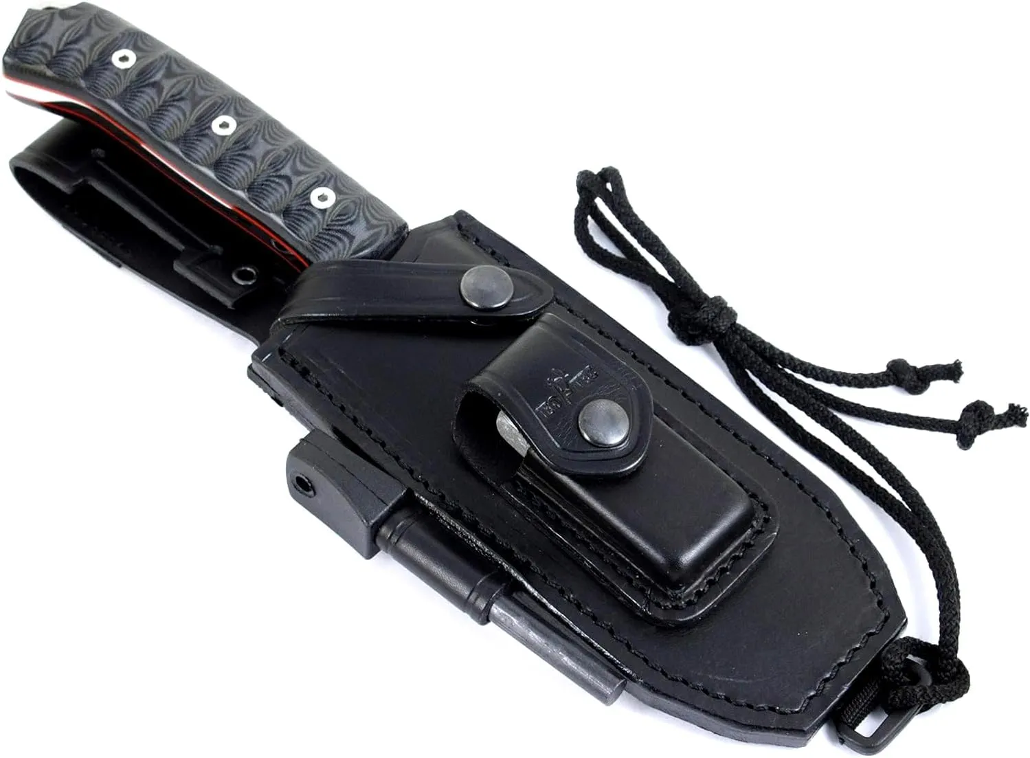 JEO-TEC Nº45 Fixed Blade Bushcraft Knife for Survival Camping Hunting Fishing, Full Tang Knife 11" Overall, Sheath   Firesteel   Sharpener Stone, Handmade