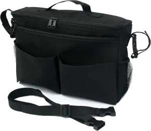 J.L. Childress Cool 'N Cargo Stroller and Wagon Cooler and Organizer - Universal Fit - Insulated - Attaches to Strollers, Wagons, Walkers and Wheelchairs - Large Capacity - Black