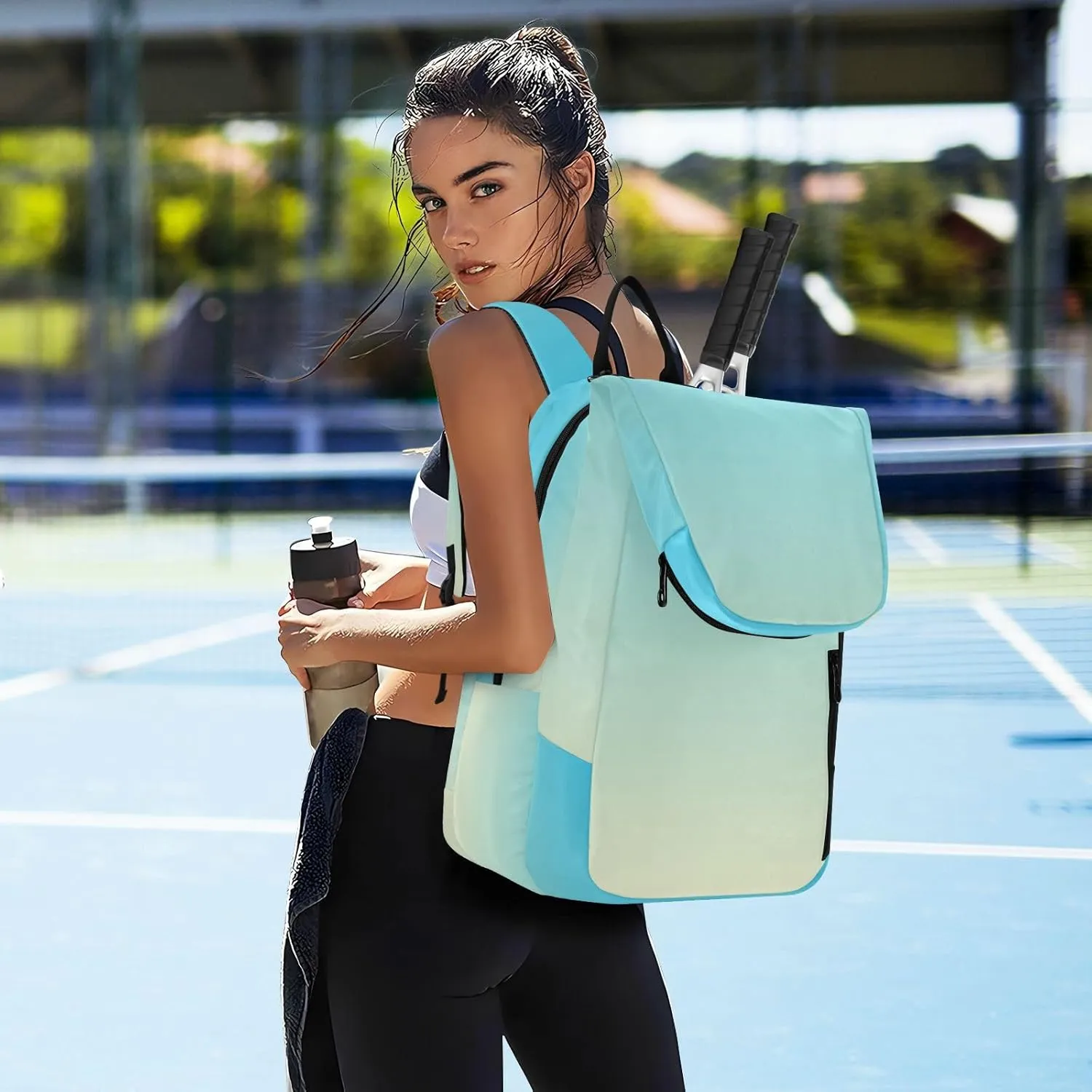 Joko Ivery Gradient Tennis Bag Backpack Tennis Bags Pickleball Bag Fits Badminton Paddles Backpack Tennis Racket Bag