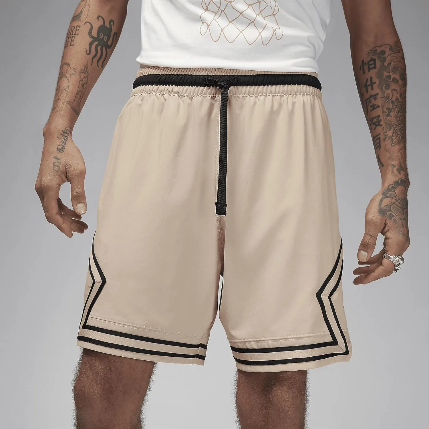 Jordan Dri-FIT Sport Men's Woven Diamond Shorts (Black/White/Dark Shadow/White, FB7580-010)