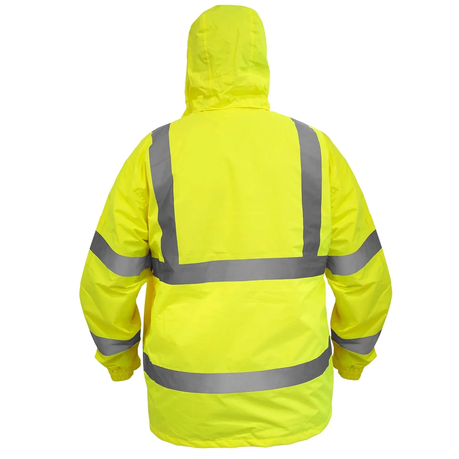 JORESTECH Safety Rain Jacket Waterproof Reflective High Visibility with Interior Mesh Yellow/Lime ANSI Class 3 Level 2 Type R JK-03 (XL)