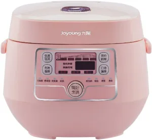 Joyoung Smart Rice Cooker JYF-20FS987M Mini Multi-use with Timer for Cooking, Soups, Stew, 2L,Pink