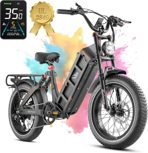 Juliet III/Juliet II/Juliet Dual Motor Electric Bike for Adults 2500W/1700W/1200W Peak 34/31Mph Ebike 52V/48V 60Ah Long Range 20" Fat Tires Full Suspension E-Bike UL2849 Certified