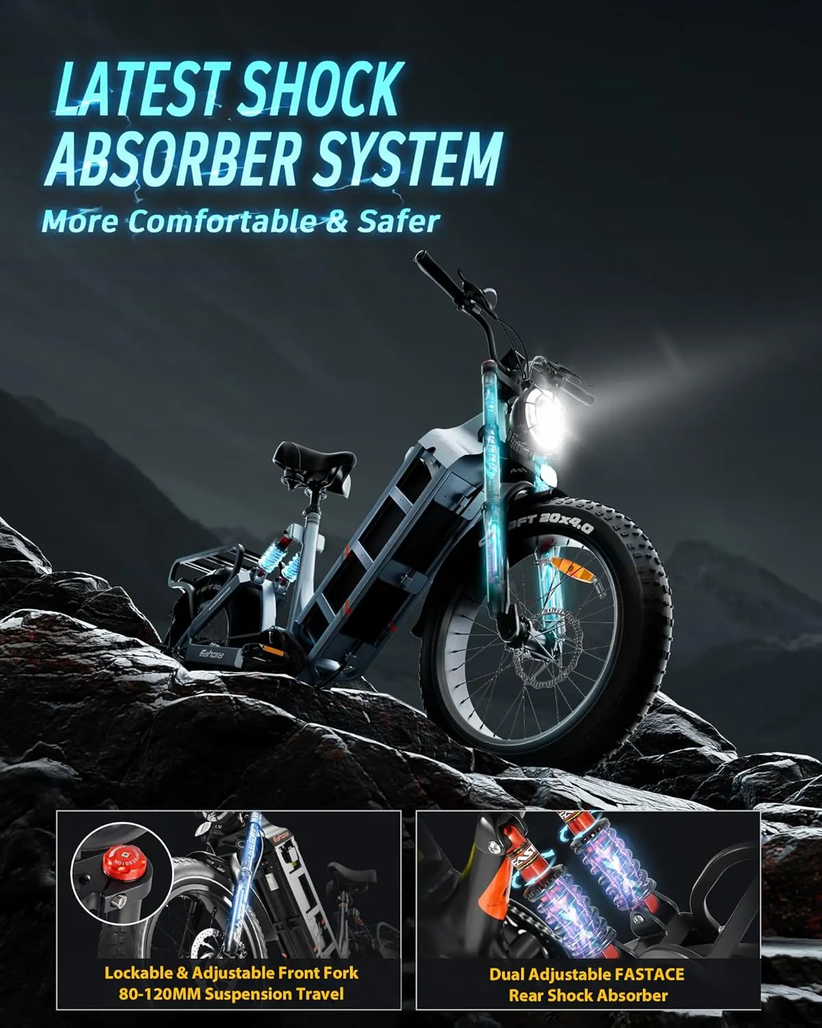 Juliet Pro 2/Juliet 2/Juliet Electric Bike for Adults 43Mph Peak 4400W/1700W/1200W Dual Motor Ebike 60V/52V 70Ah/60Ah 200 Miles Long Range, Fat Tire Full Suspension Mountain Bike, Commuting