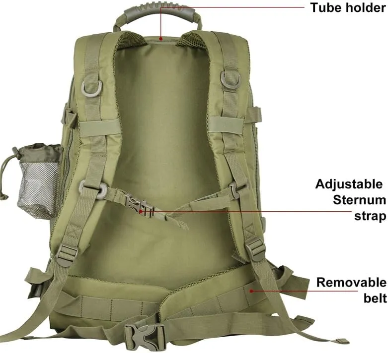 Jungle Leopard 60L Backpack for Men Large Military Backpack Tactical Travel Backpack for Work Camping Hunting Hiking (Color : BP-ZY74-WD)