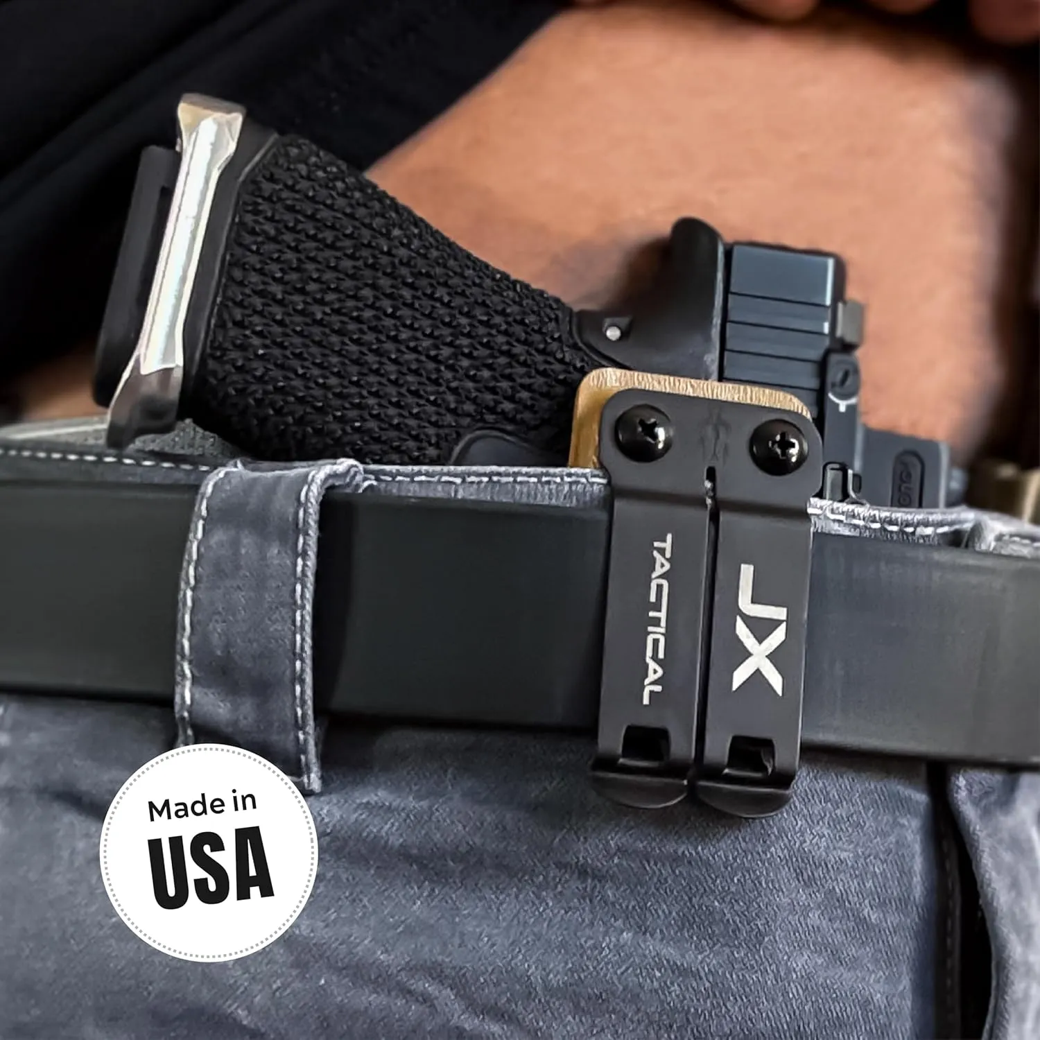 JX Tactical Fat Guy Holster - Concealed Carry Pistol Holster, Comfortable Inside The Waistband, Monoblock Clip, Pistol Accessories, Optics Ready - Made in USA