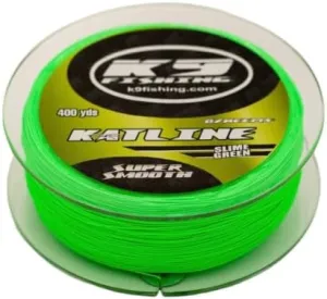 K9 KATLINE: Heavy-Duty, Ultra-Durable 8 Strand Dyneema Braided Line for Day and Night Fishing - 60lb, 80lb, 100lb - Slime Green, Blaze Orange - Abrasion Resistant, Thin Diameter, Zero Stretch